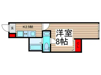 カフーティーダ和光市(1K/2階)の間取り写真