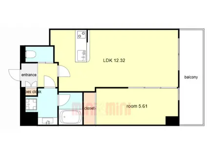 プレジオ西宮北口(1LDK/2階)の間取り写真