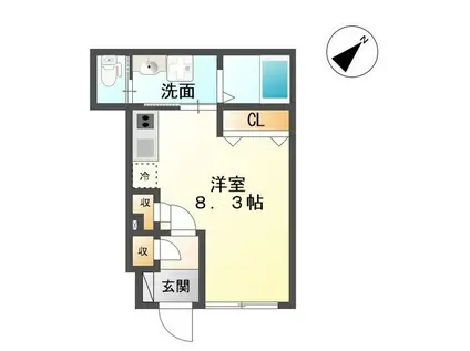 クレール長町(ワンルーム/1階)の間取り写真