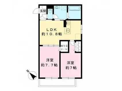 メゾンブランシュ北柏(2LDK/3階)の間取り写真