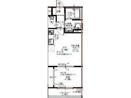 エトワールセレスト茨木(1LDK/3階)の間取り写真