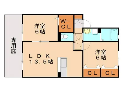 ラフィーネ水巻(2LDK/2階)の間取り写真