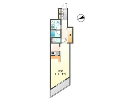 エスパシオ鷹匠(ワンルーム/4階)の間取り写真