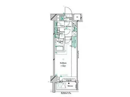 ガリシアレジデンス松陰神社(1K/7階)の間取り写真