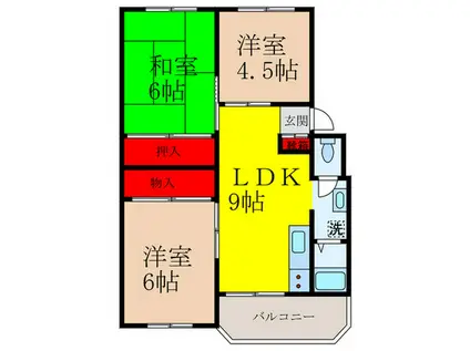 シャンポール八王寺(3LDK/2階)の間取り写真