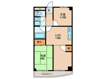 ホワイトハイツ(2LDK/5階)の間取り写真