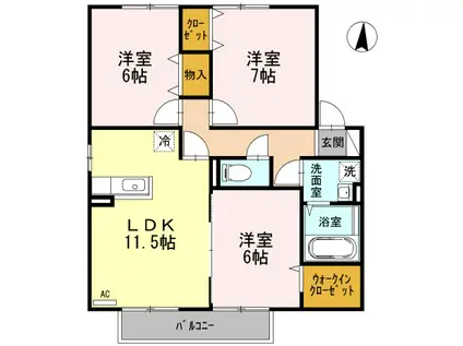 キートス(3LDK/2階)の間取り写真
