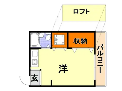 芦屋10(ワンルーム/1階)の間取り写真