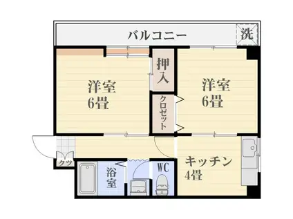 アーバンモール21平之町(2K/5階)の間取り写真