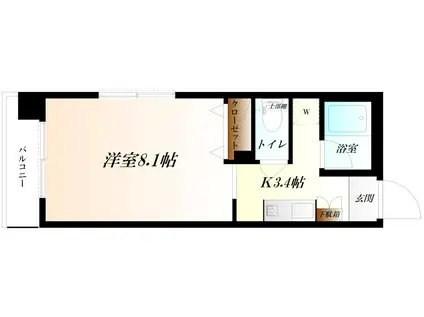 TIMEIII オートロック(1K/4階)の間取り写真