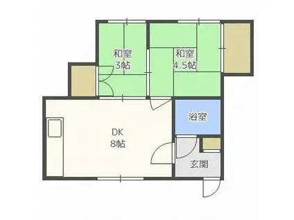 コーポ村元(2LDK/2階)の間取り写真