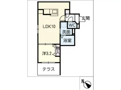 LA VIE BELLE MAISON(1LDK/1階)の間取り写真