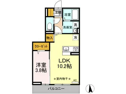 LUPINUS A棟(1LDK/3階)の間取り写真