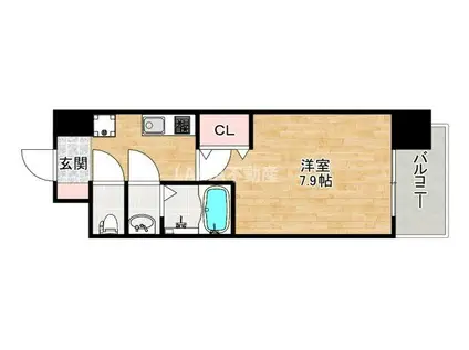 セオリー天王寺南DOOR(1K/2階)の間取り写真