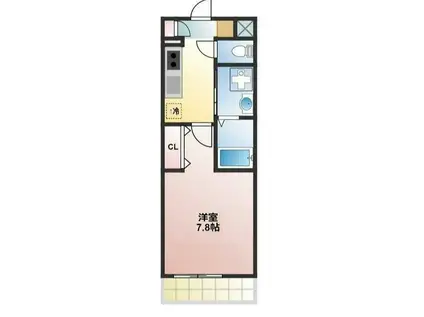 トポリーノ(1K/3階)の間取り写真