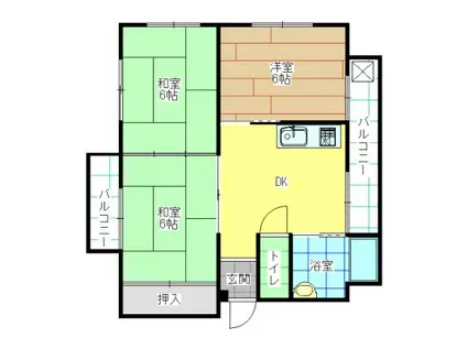 さかえコーポ(3DK/3階)の間取り写真