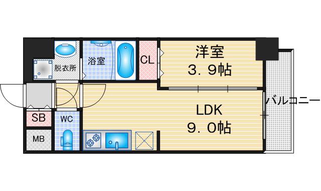 アドバンス名古屋アウリィ(1LDK/5階)の間取り写真
