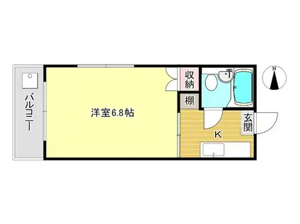 シャトー朝日(1K/2階)の間取り写真