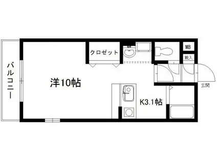 VEIN(ワンルーム/4階)の間取り写真