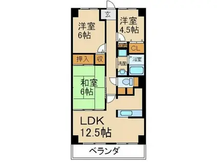 プレミール津田(3LDK/3階)の間取り写真