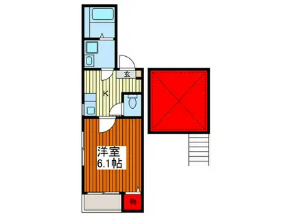コンパ-メントハウス川口元郷(1K/1階)の間取り写真