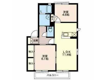 ハイビレッジ(2LDK/2階)の間取り写真
