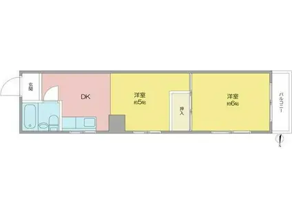 メゾン露橋(2K/3階)の間取り写真