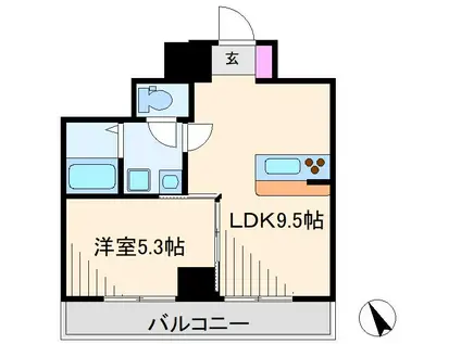 Mクロスロード(1LDK/3階)の間取り写真