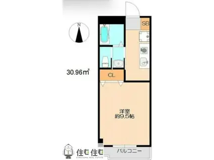 トミヨシロンハイツ(1K/2階)の間取り写真