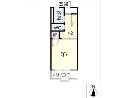 久田ハウス・I(1K/1階)の間取り写真