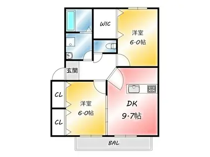 T.BOX(2DK/1階)の間取り写真