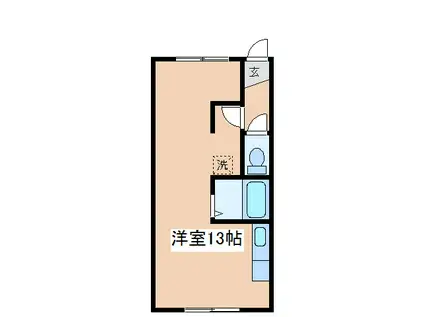 パークサイドQ(ワンルーム/1階)の間取り写真