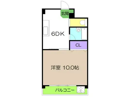 KURODAII(1DK/2階)の間取り写真