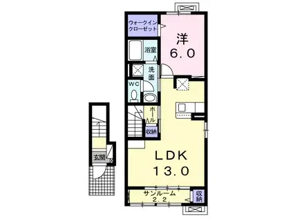 エクセルA(1LDK/2階)の間取り写真
