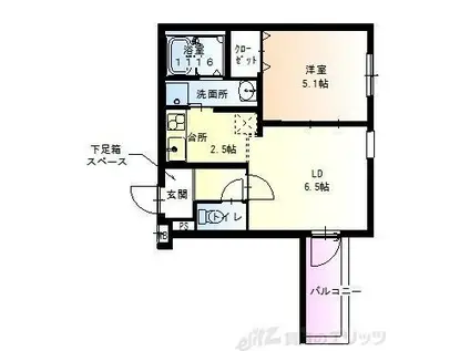フジパレス下新庄駅東VII番館(1LDK/1階)の間取り写真