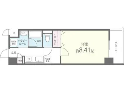 ジュモオネティ(1K/4階)の間取り写真