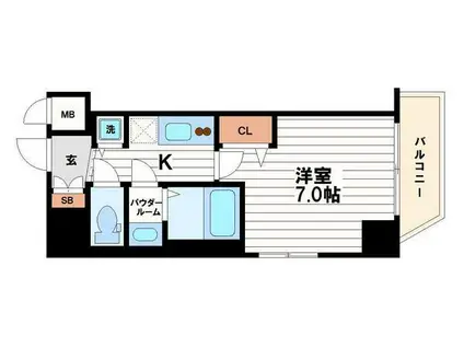 エスライズ堺筋本町(1K/12階)の間取り写真