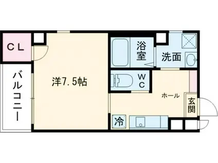 エスポアシティ神戸(1K/3階)の間取り写真