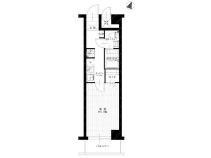 ホーユウパレス根岸II(1K/2階)の間取り写真