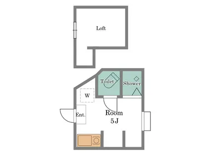 シャンゼリゼ(ワンルーム/2階)の間取り写真