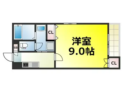 ポプラの樹(1K/3階)の間取り写真