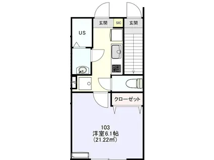STAGE高尾(1K/1階)の間取り写真