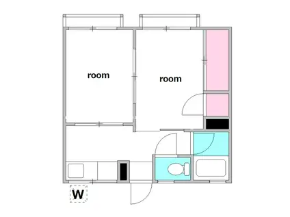 エクセルコート大師(2K/1階)の間取り写真