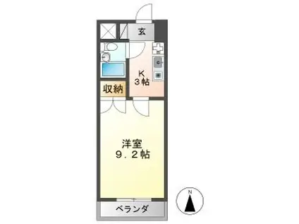 アーバンホームII(1K/2階)の間取り写真