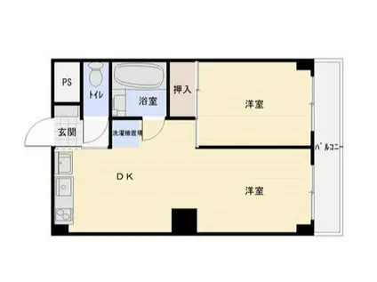 第10ハトヤビル(1LDK/4階)の間取り写真