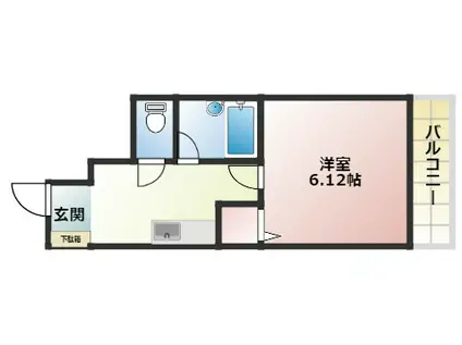 丸山ハイツ(1DK/2階)の間取り写真