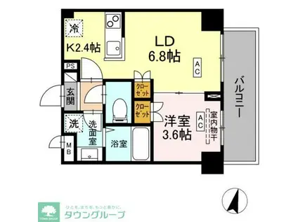 ロイジェント西新井(1LDK/5階)の間取り写真