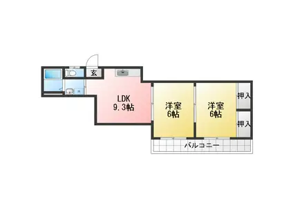 コペンミユキ(2DK/2階)の間取り写真