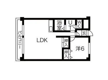 リリカルホリエ(1LDK/3階)の間取り写真