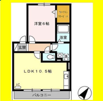 グランドメゾン西脇(1LDK/1階)の間取り写真